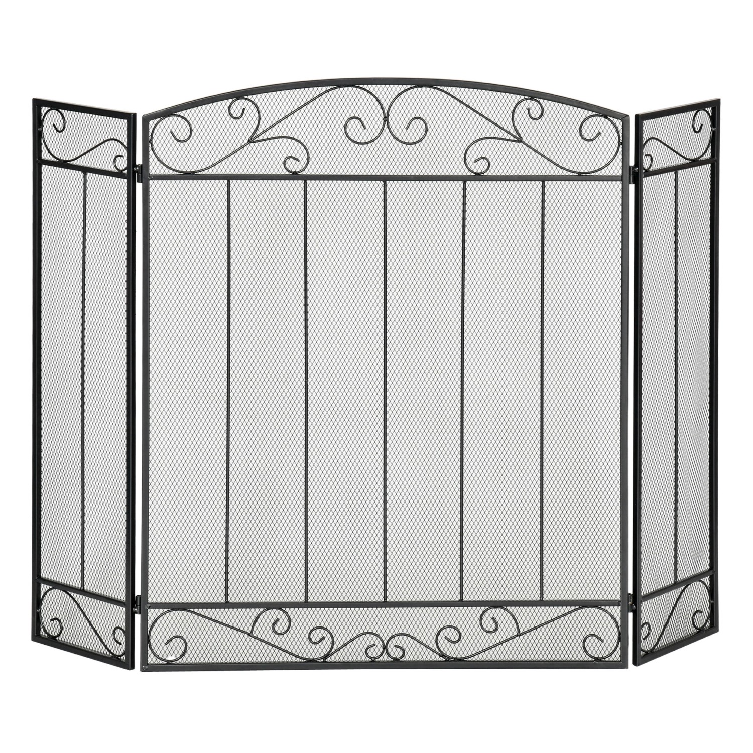 HOMCOM Kaminschutzgitter  Stahl Metall Schwarz 105L x 1,6B x 80,5H cm günstig online kaufen
