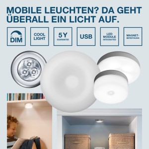 Osram LED Lampe DOT-it Classic: Batteriebetriebenes Nachtlicht für Schrank, Regal & Co.