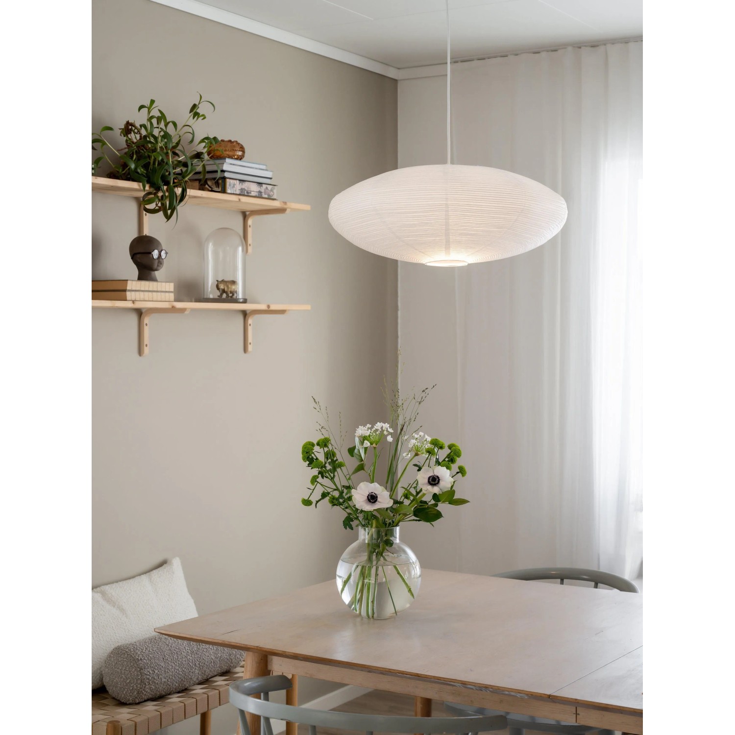PR Home Yuni Pendelleuchte aus Reispapier, elliptisch, im skandinavischen Design.