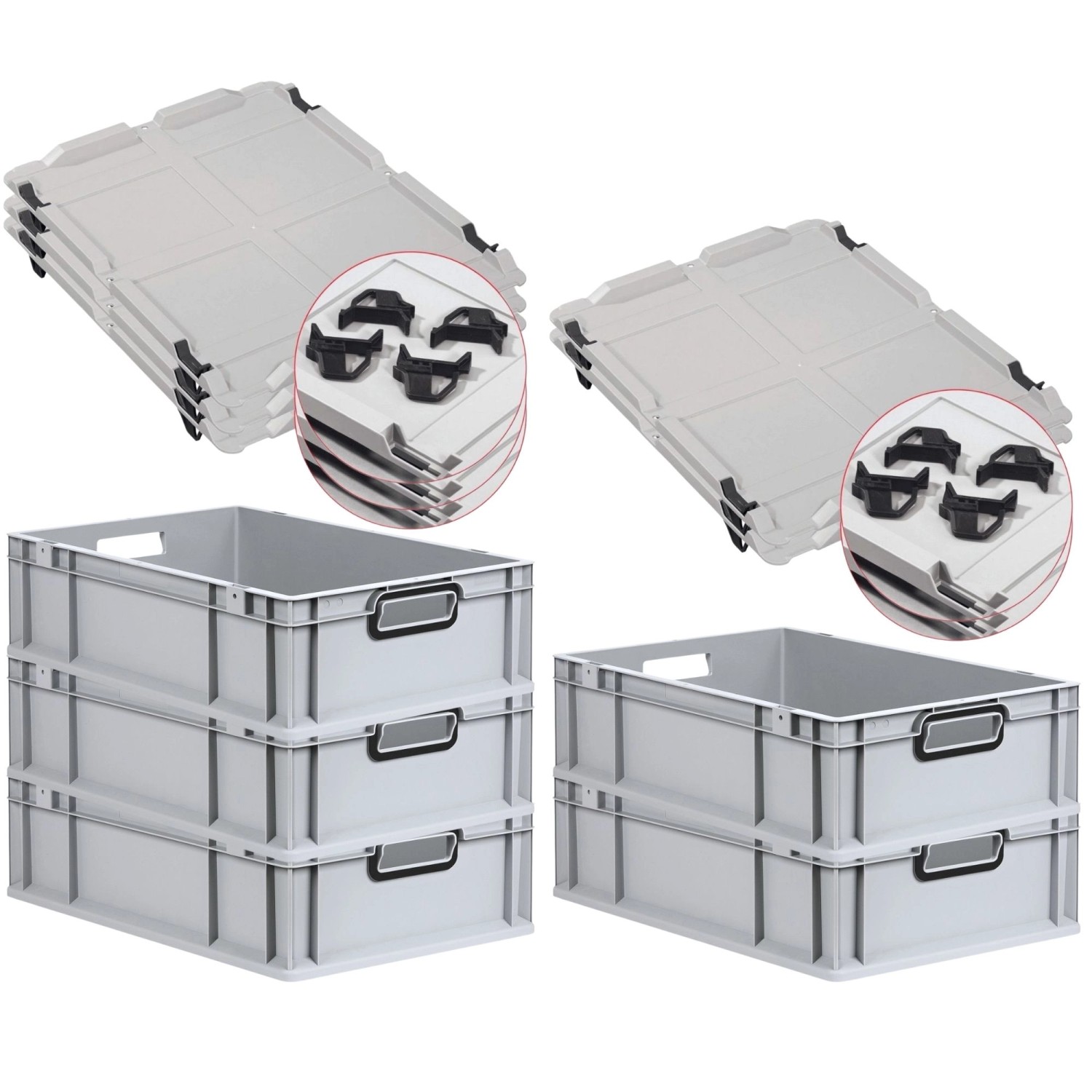 PROREGAL SuperSparSet 5x Eurobox Nextgen Color Mit Auflagedeckel HxBxT 17x4 günstig online kaufen