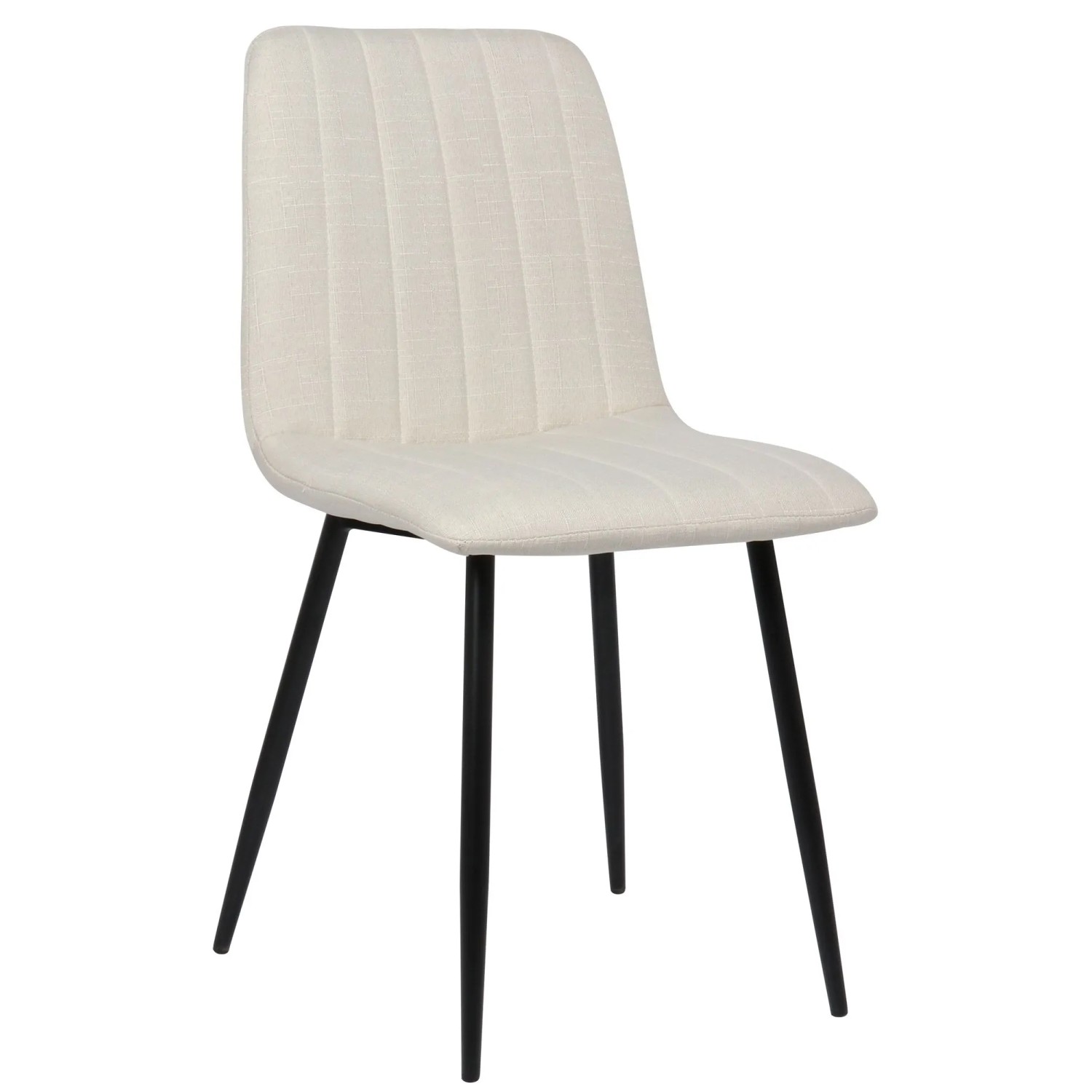 DELUKE Stuhl LENZ Stoff 88x45x53cm Creme Metall Gestell Stühle Esszimmerstühle Esstisch Küchenstuhl