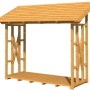 Holzunterstand Paul 2 von Skan Holz, 290x126 cm, naturbelassen. Kaminholzregal aus Douglasie mit Dach.