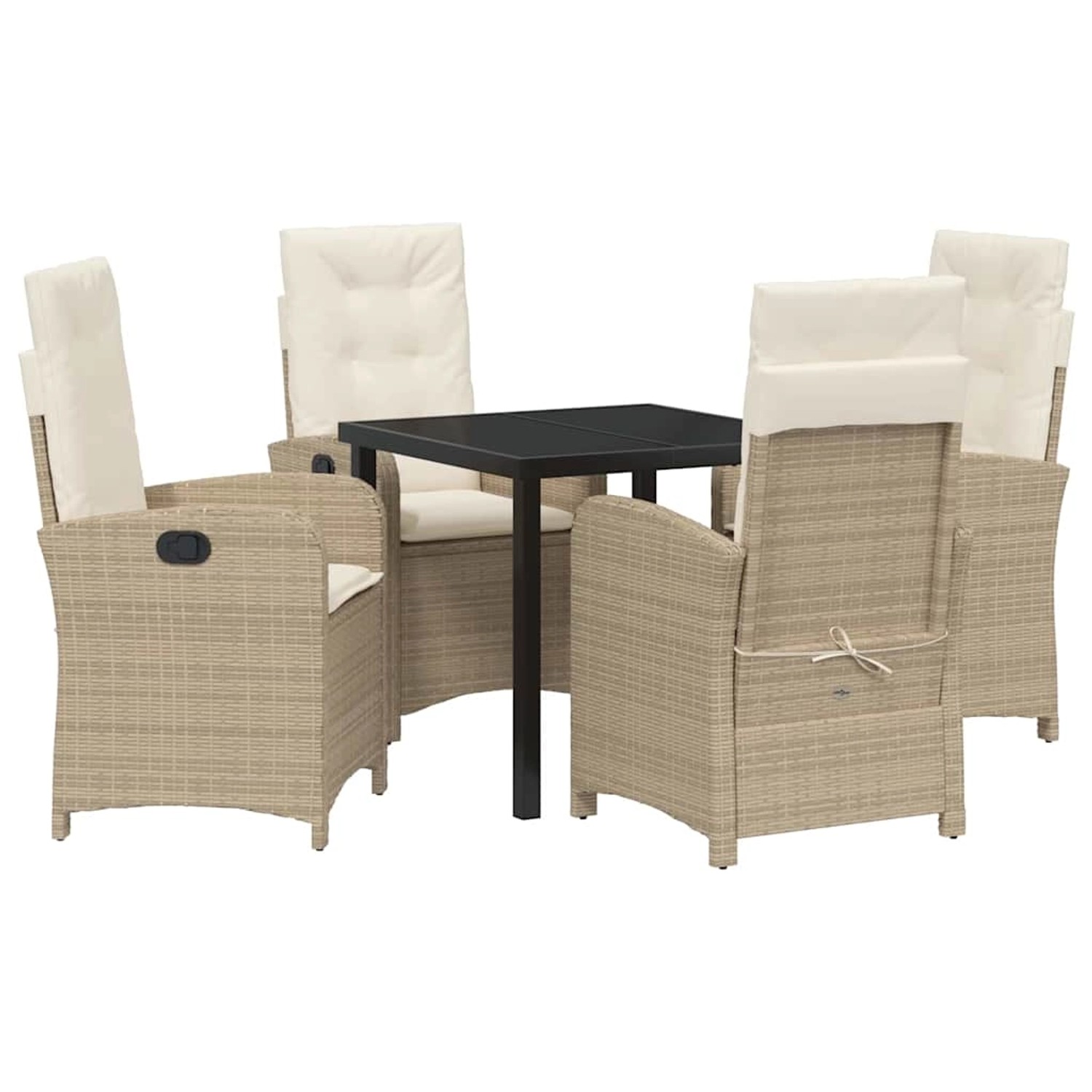 vidaXL Garten Essgruppe 5-Tlg Beige Poly Rattan 3380282 günstig online kaufen
