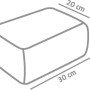 Skizze eines EHL Mauersteins Verona Antik, 30x20x14 cm, Sandstein-Nuanciert, zur Veranschaulichung der Maße.