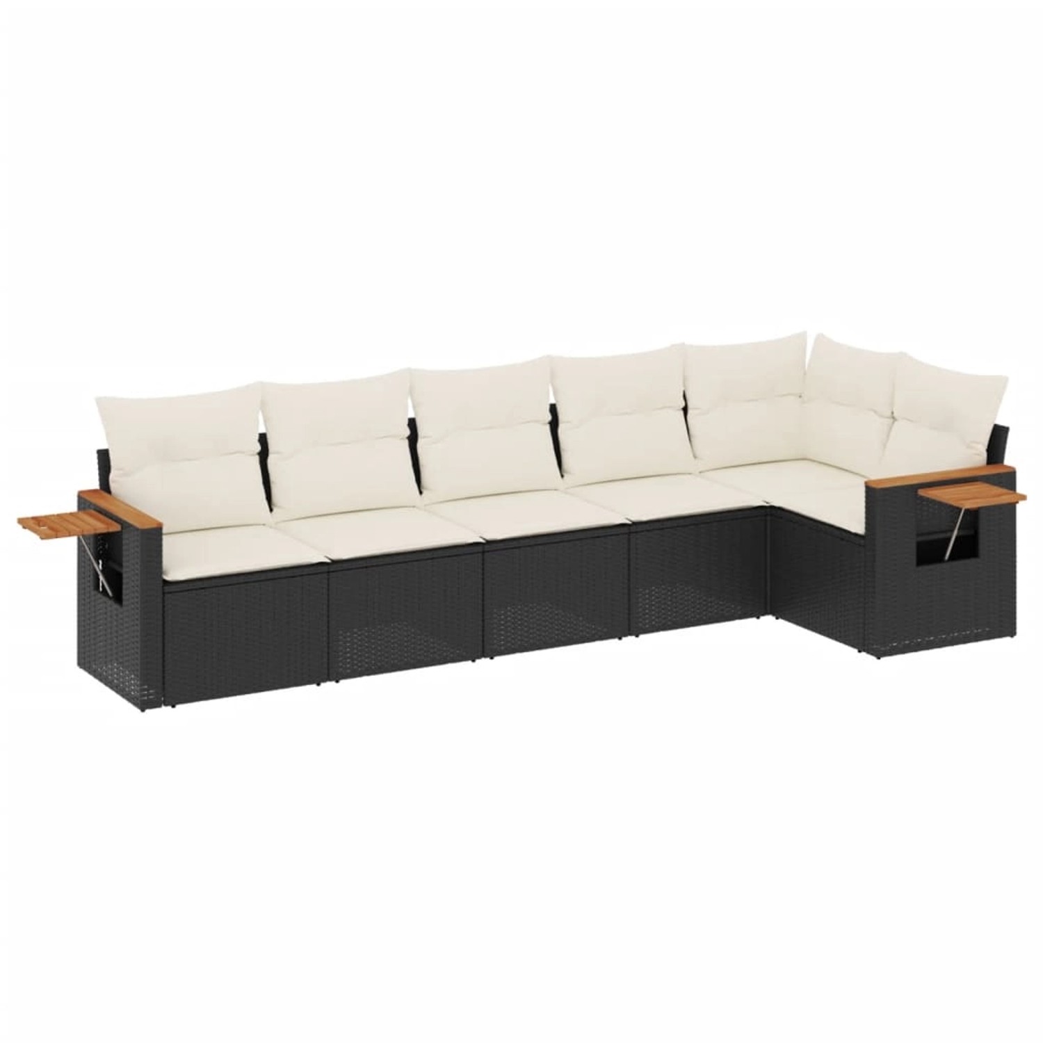 vidaXL 6-Tlg Garten-Sofagarnitur mit Kissen Schwarz Poly Rattan 3259228 günstig online kaufen
