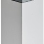 Eckiger Hettich Möbelfuß, 100-115 mm, Stahl in Aluminium-Optik, höhenverstellbar.