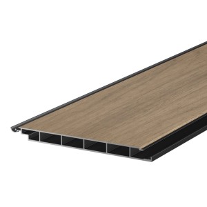 Terrassen-Aluminiumdiele Pro 21,2 cm x 1,8 cm x 370 cm Hellbraun