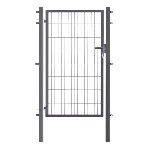 Metallzaun Einzeltor für Doppelstabmatten Anthrazit Rahmen 160 cm x 100 cm
