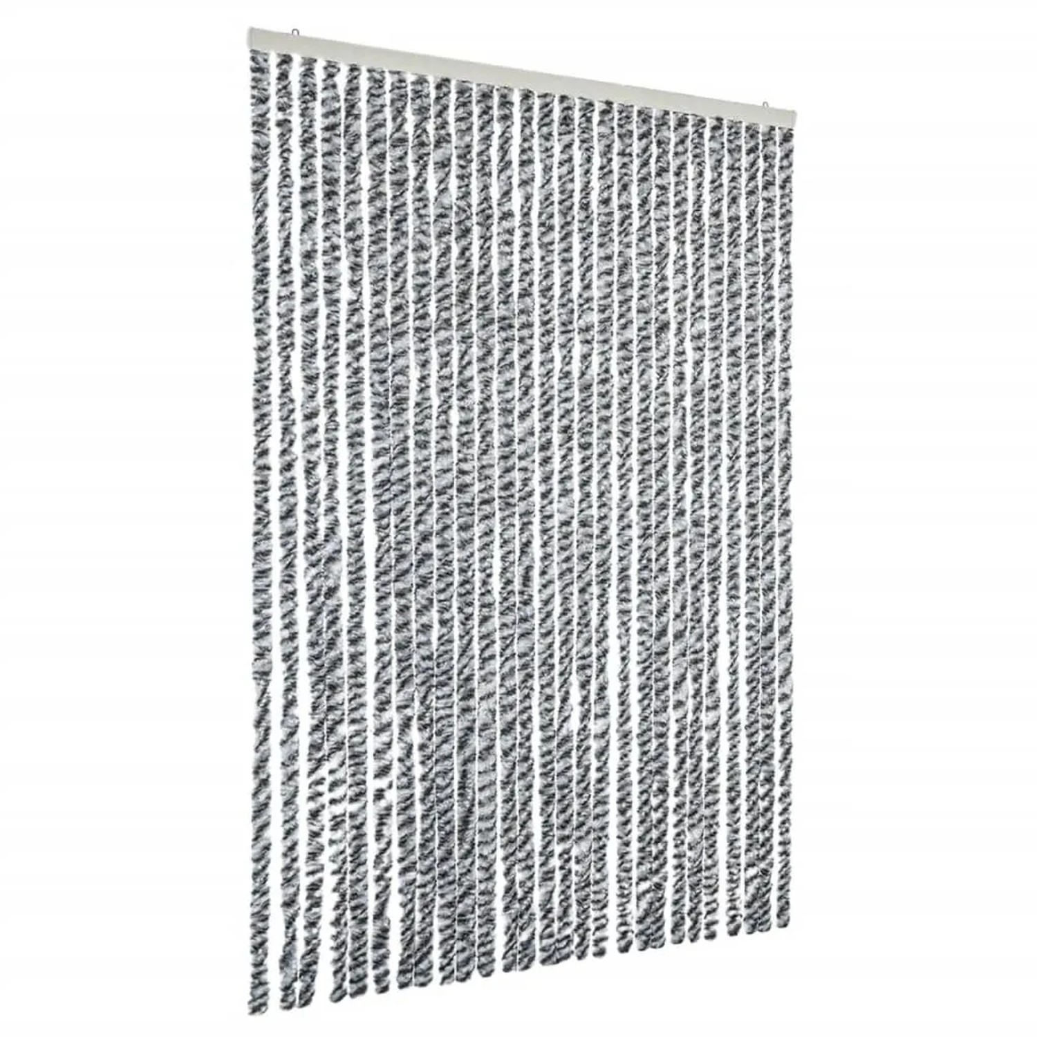 vidaXL Fliegenvorhang Grau Schwarz und Weiß 118x220 cm Chenille 4004882