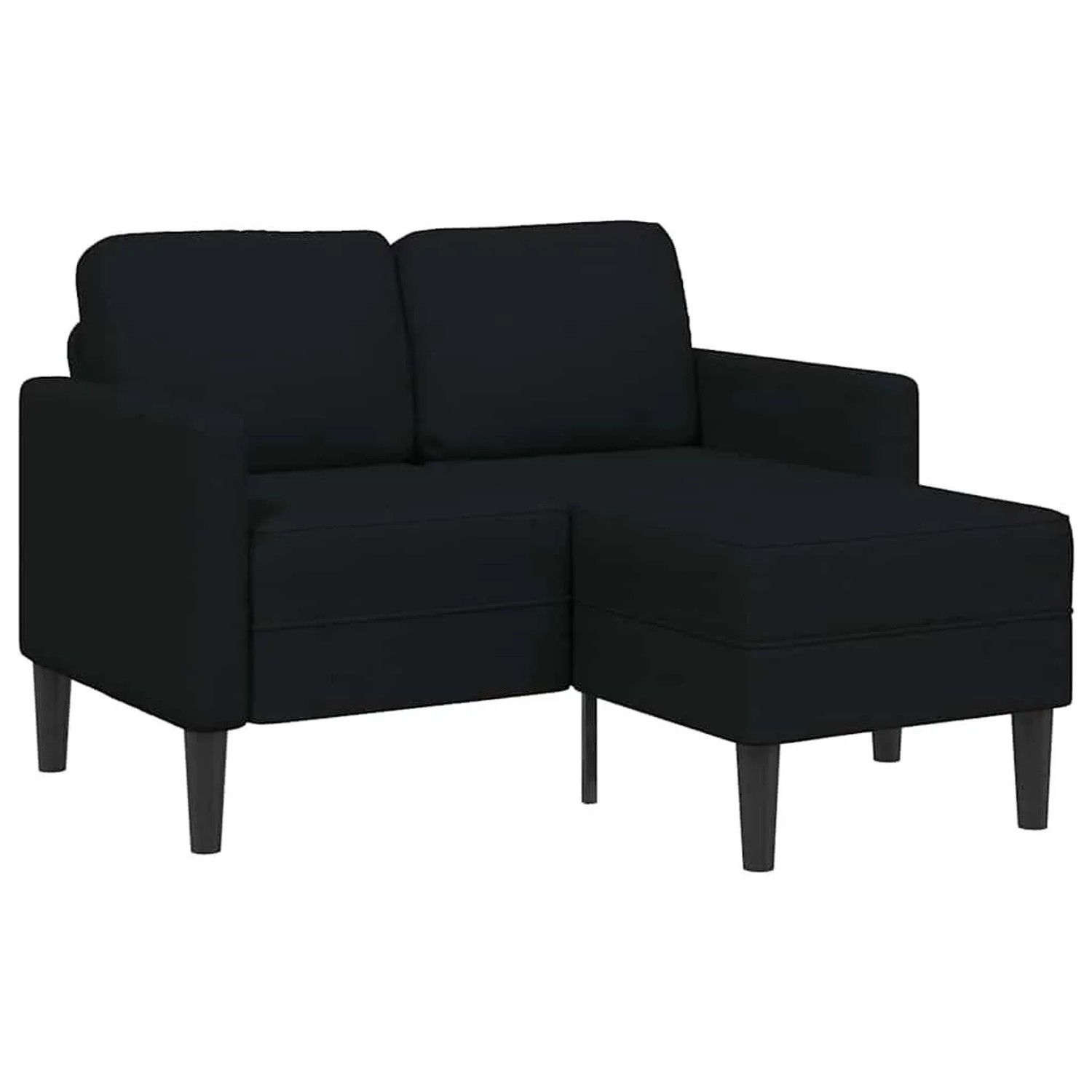 vidaXL 2-Sitzer-Sofa mit Chaiselongue L-Form Schwarz 125 cm Stoff 4107063 günstig online kaufen