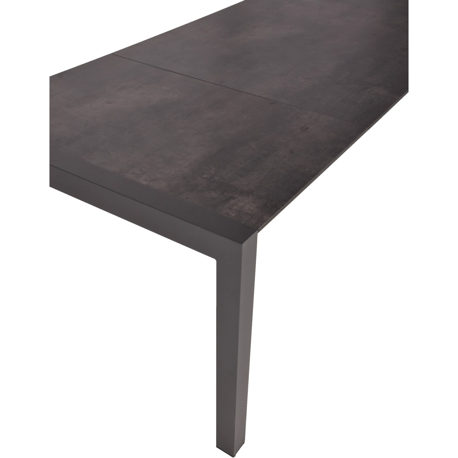 Rechteckiger, ausziehbarer Gartentisch SOPHIA in Grau. Gartentisch mit Aluminiumgestell.