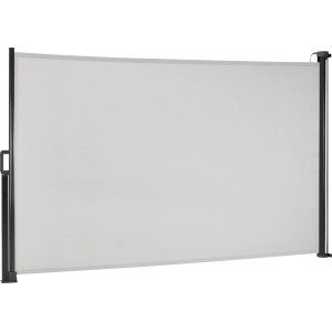 Seitenmarkise Livingston 3x1,5m silbergrau mit LED-Leiste als Wind- und Sichtschutz.