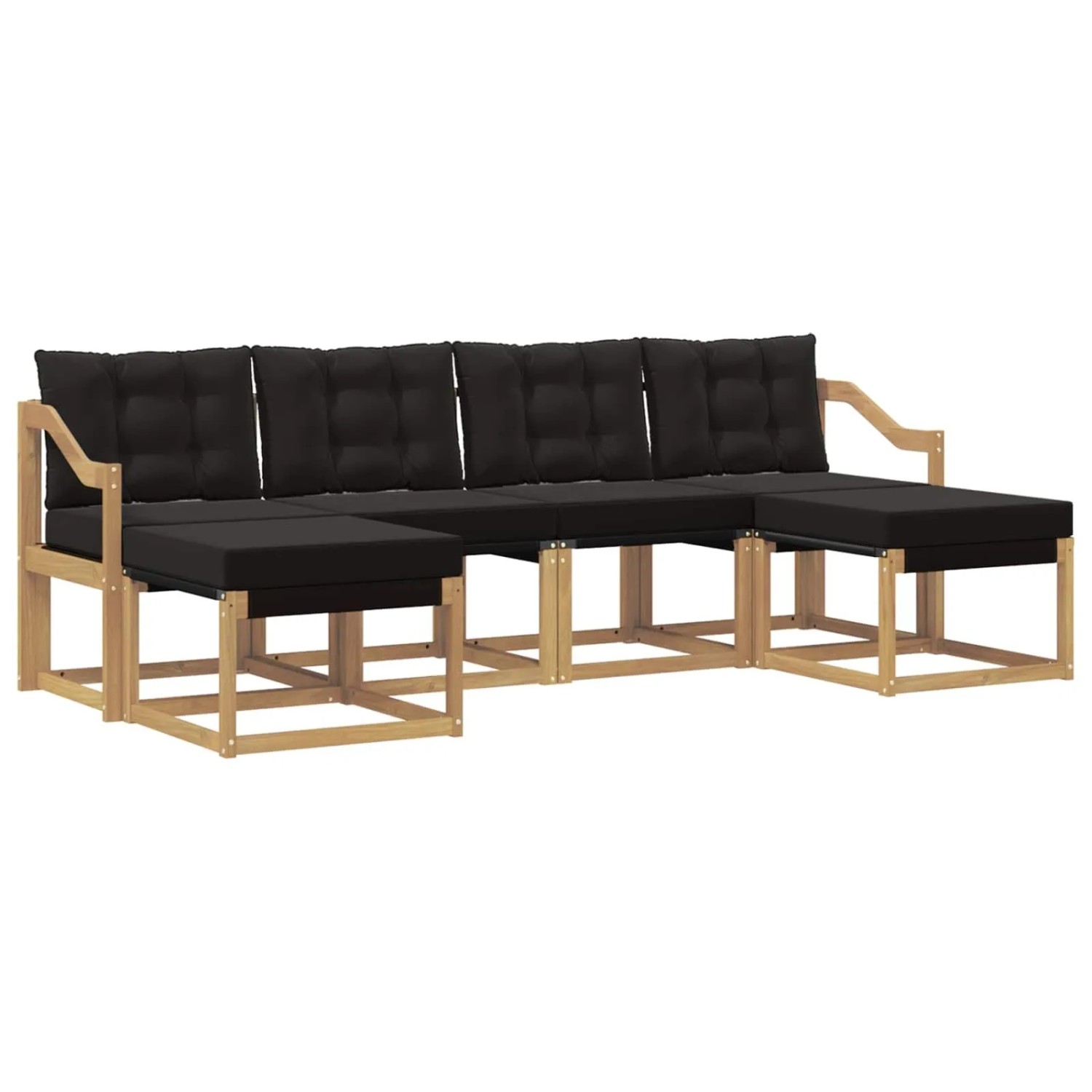 vidaXL Outdoor-Sofagarnitur mit Kissen 6-Tlg Weiß und Schwarz 3389750