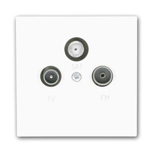 McPower Antennen Dose SHALLOW Weiß TVRadioSa ohne Rahmen