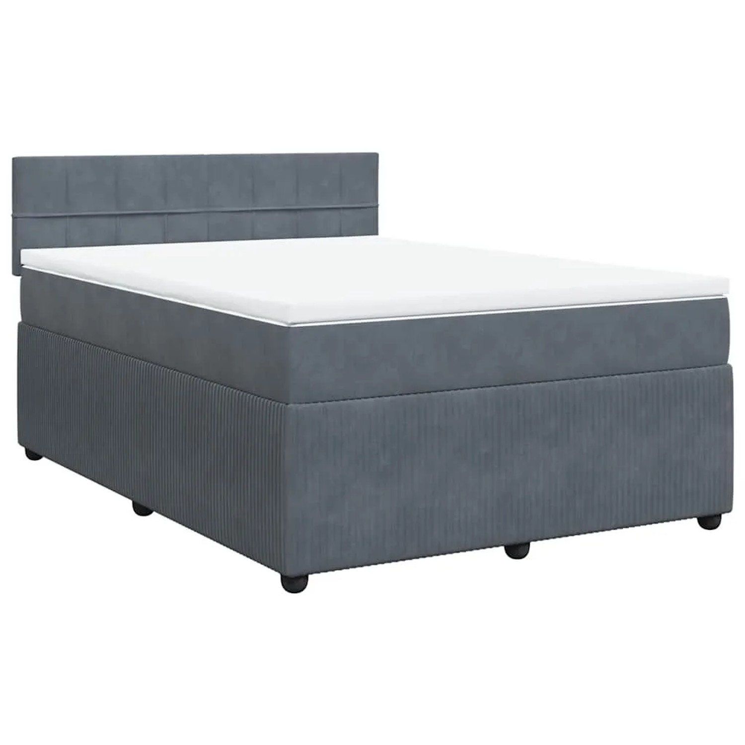 vidaXL Boxspringbett mit Matratze Dunkelgrau 140x190 cm Samt 3290035 günstig online kaufen