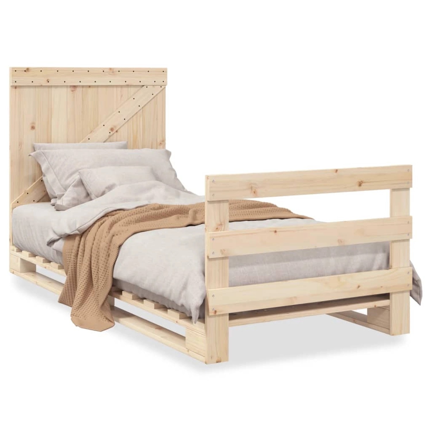 vidaXL Massivholzbett mit Kopfteil 90x200 cm Kiefer2096776 günstig online kaufen
