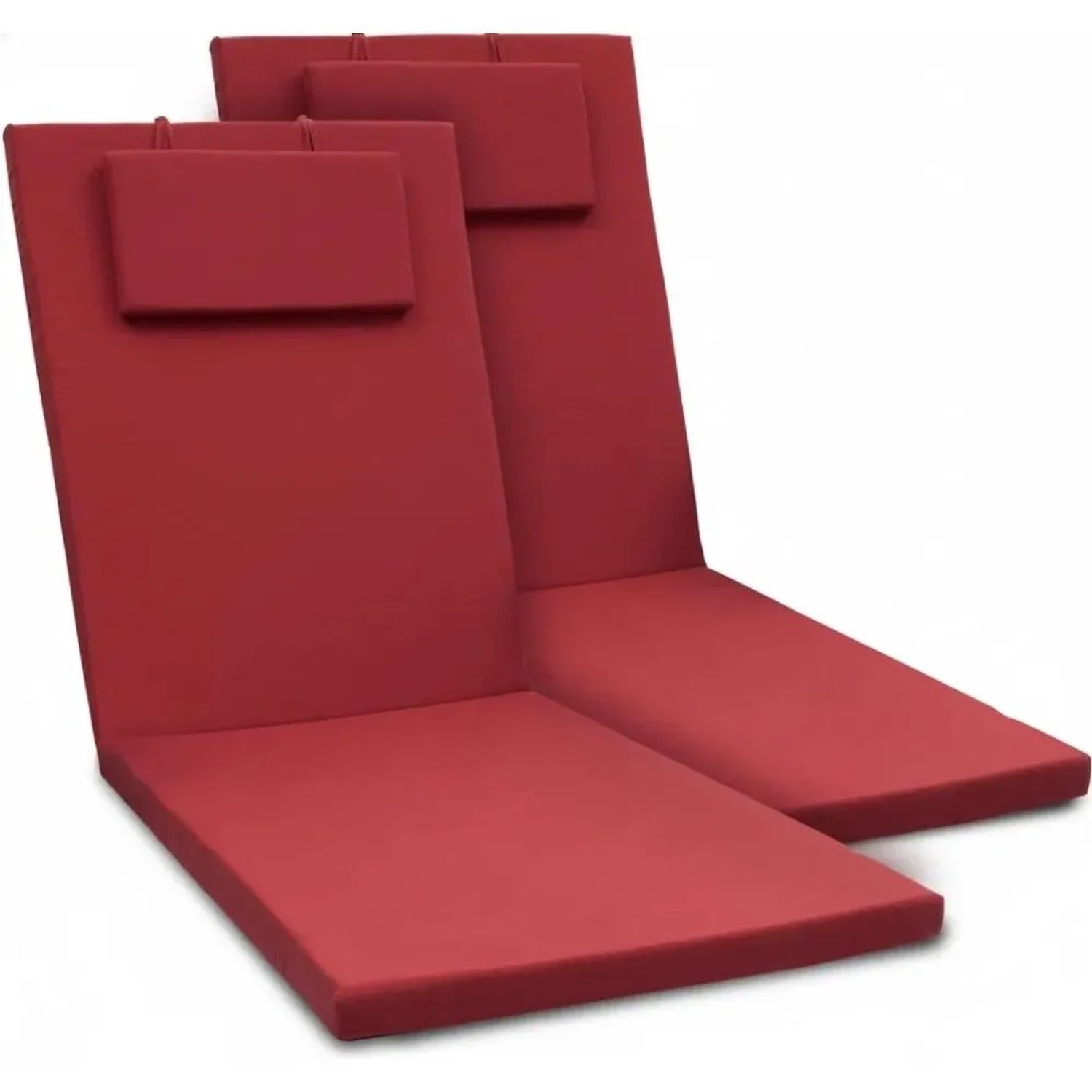 Beautissu 2er Set Gartenliege Auflage Sonnenliege Loft RL 200x60x5cm Rot