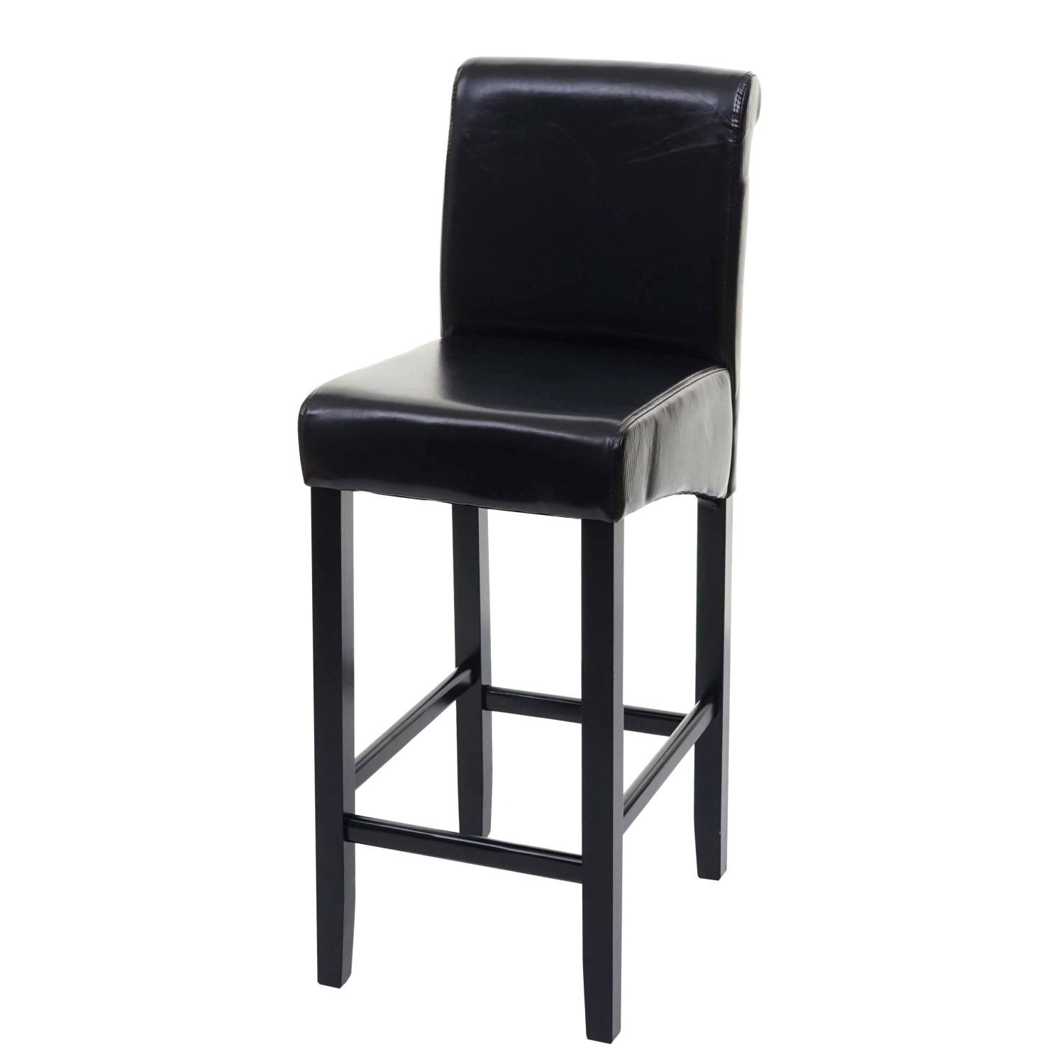 PROREGAL Barhocker Gepolstert Mit Lehne Sitzhöhe 75cm Holz Schwarz Dunkle B günstig online kaufen