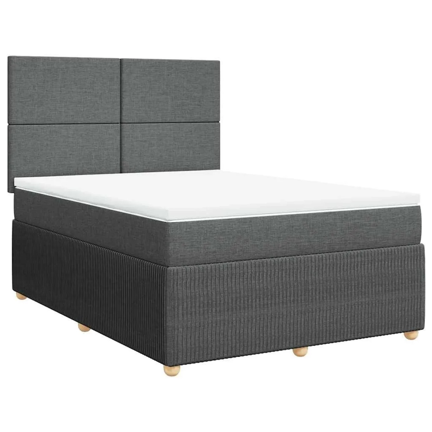 vidaXL Boxspringbett mit Matratze Dunkelgrau 160x200 cm Stoff 3292101 günstig online kaufen