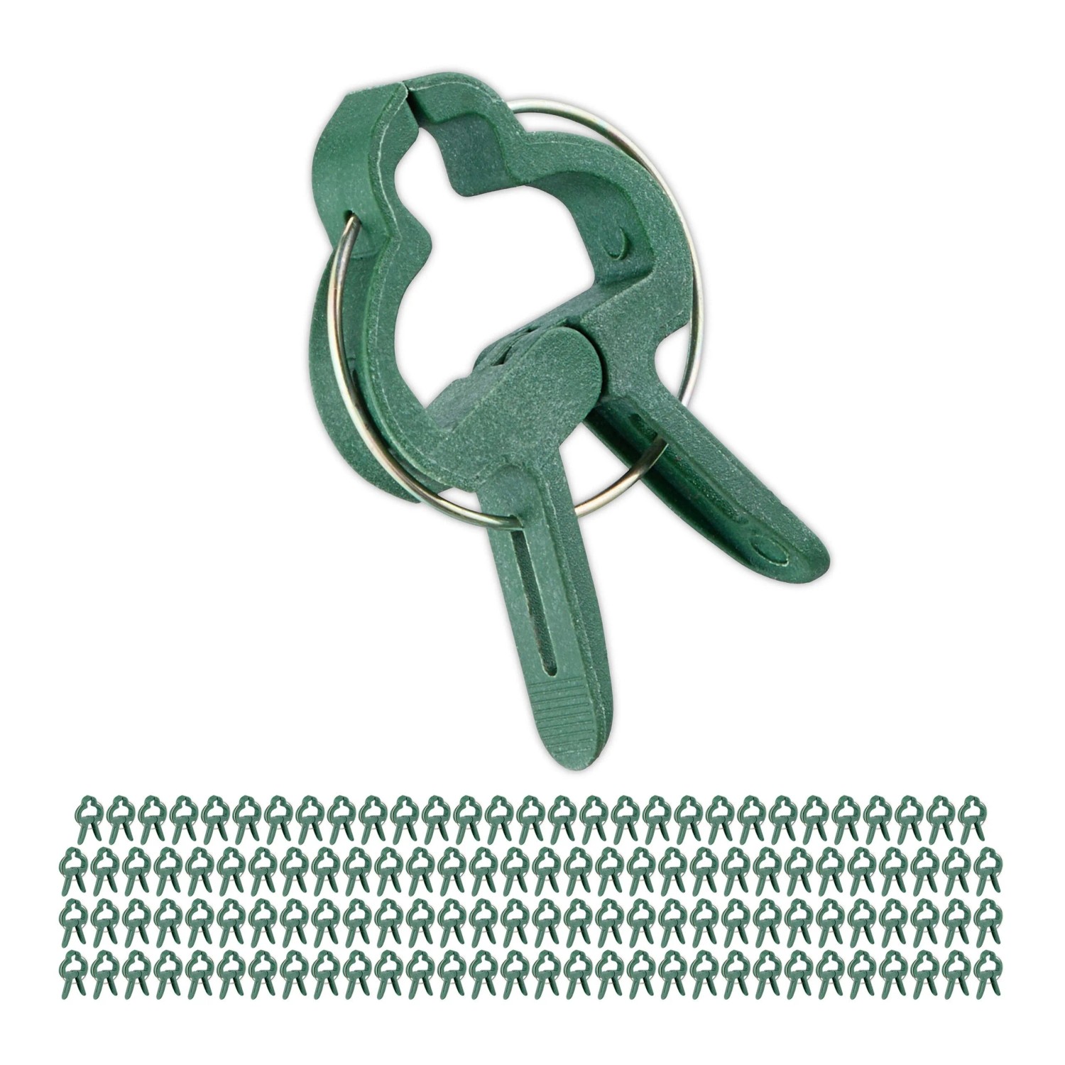 Relaxdays Pflanzenclips Kunststoff Grün Robust 120er Set 0,5 cm x 3 cm x 4 cm 220 g
