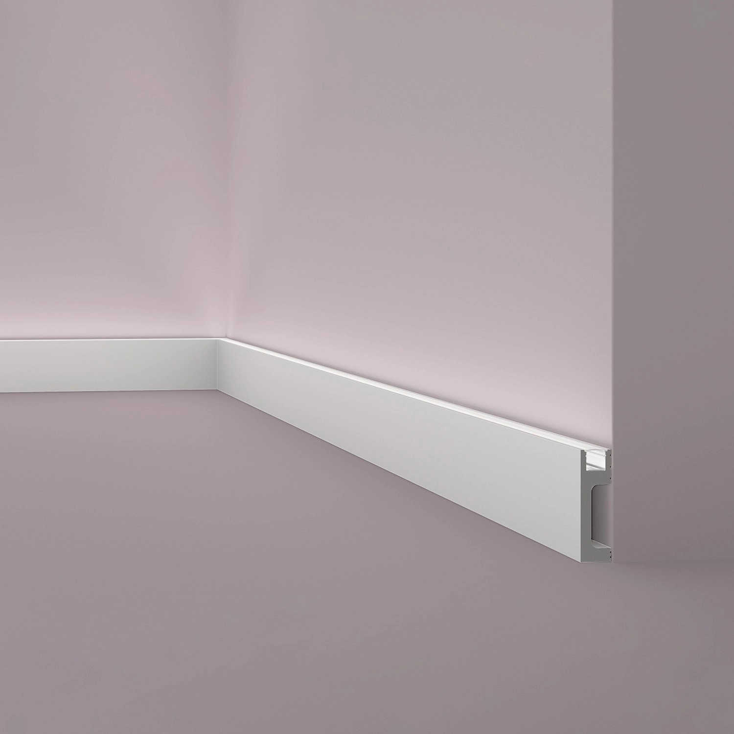NOEL & MARQUET NMC IL10 WALLSTYL Sockelleiste Zierleiste Stuckleiste für Indirekte Beleuchtung 2 m 200 cm x 2,3 cm x 8 c...