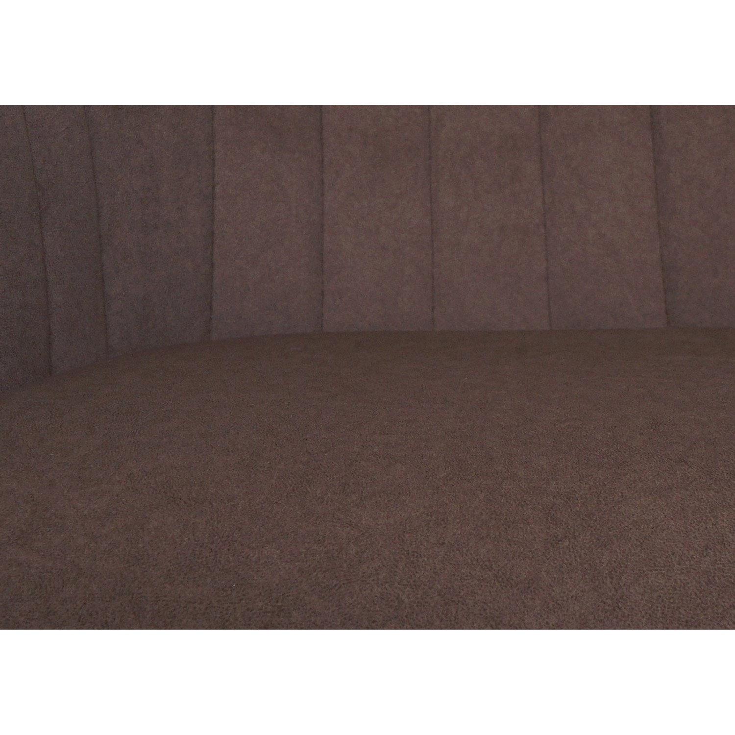 Detailaufnahme: Brauner MCW Esszimmerstuhl L79 (2er-Set) mit Stoffbezug und Ziernähten.