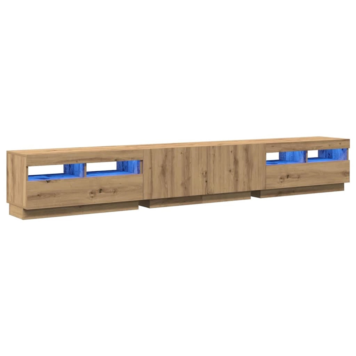 vidaXL TV-Schrank mit LED-Leuchten Artisan-Eiche 260x35x40 cm 3329168 günstig online kaufen
