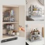 Songmics Küchen-Organizer Patalla, grau, mit 2 Metallkörben für mehr Stauraum.