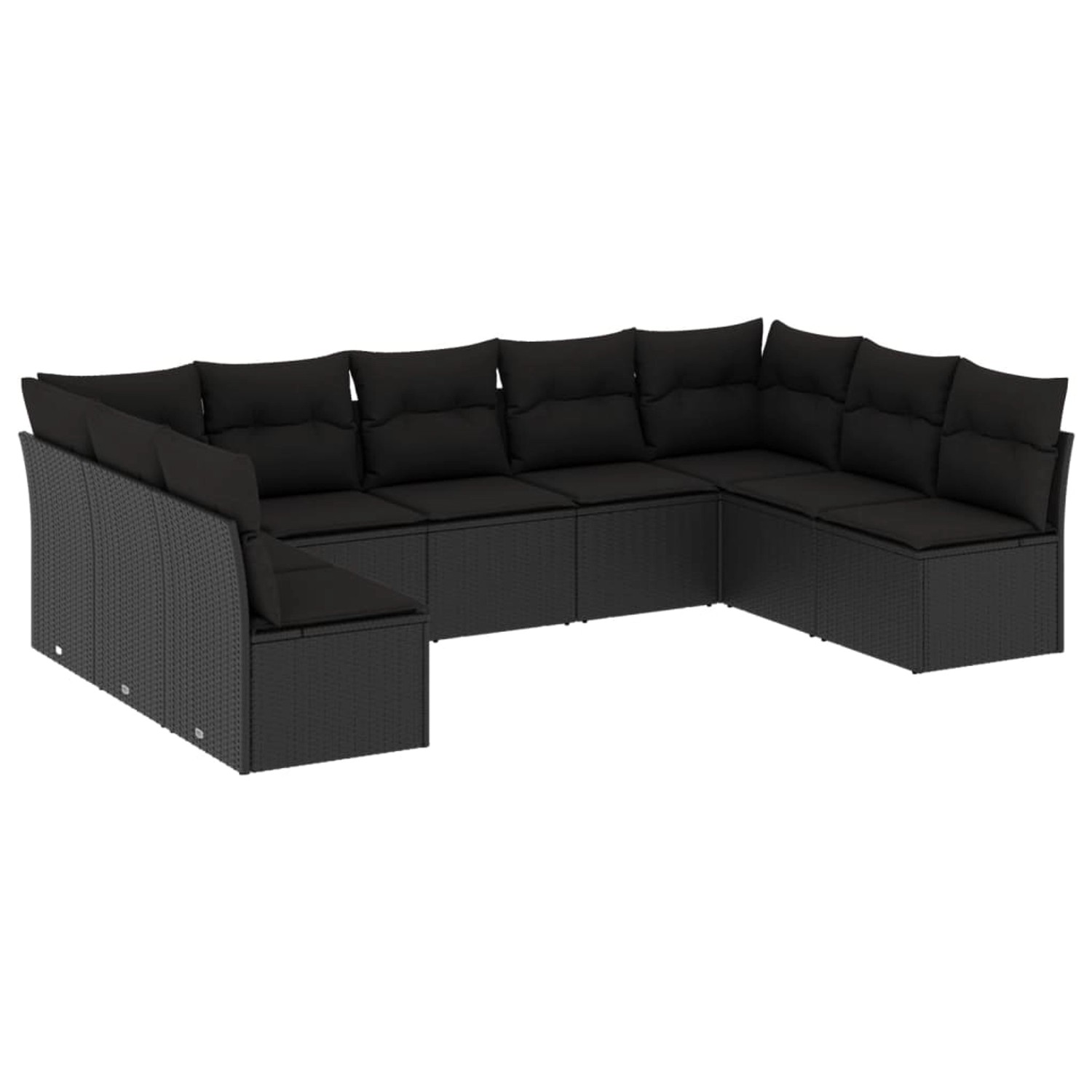 vidaXL 9-tlg Garten-Sofagarnitur mit Kissen Schwarz Poly Rattan Modell 21 günstig online kaufen