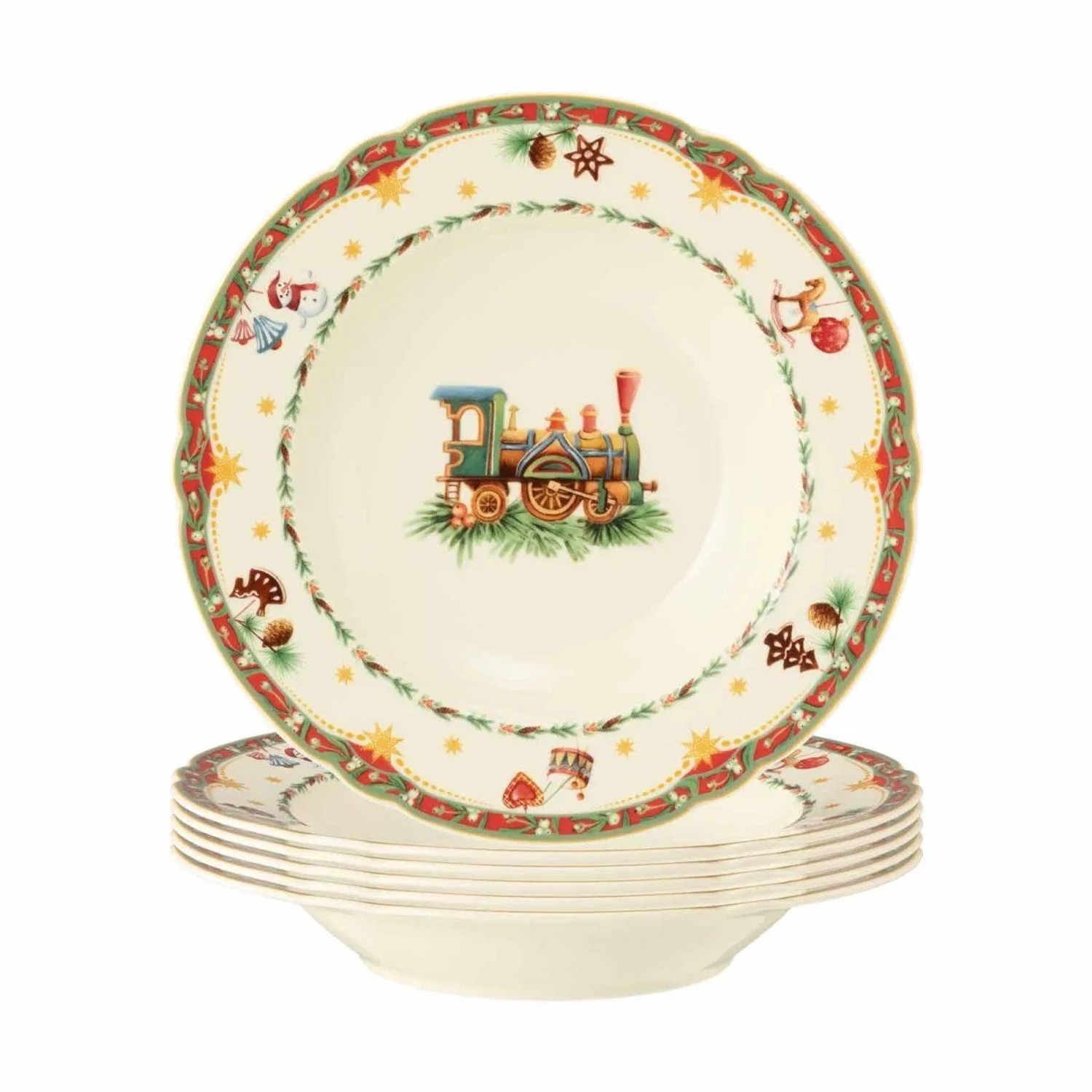 Seltmann Weiden Marieluise Weihnachtsnostalgie Suppenteller 23 cm 6er Set