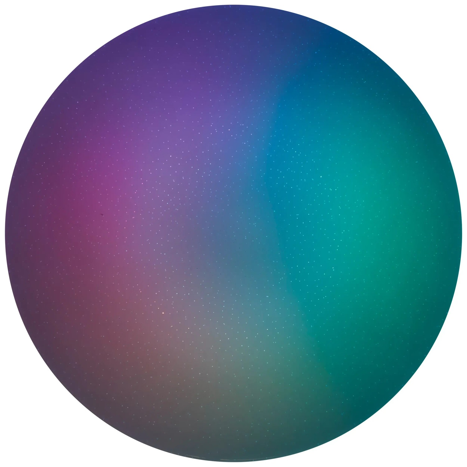 LED-Deckenleuchte Leonie mit RGB-Funktion, Farbverlauf von Lila zu Blau zu Grün.