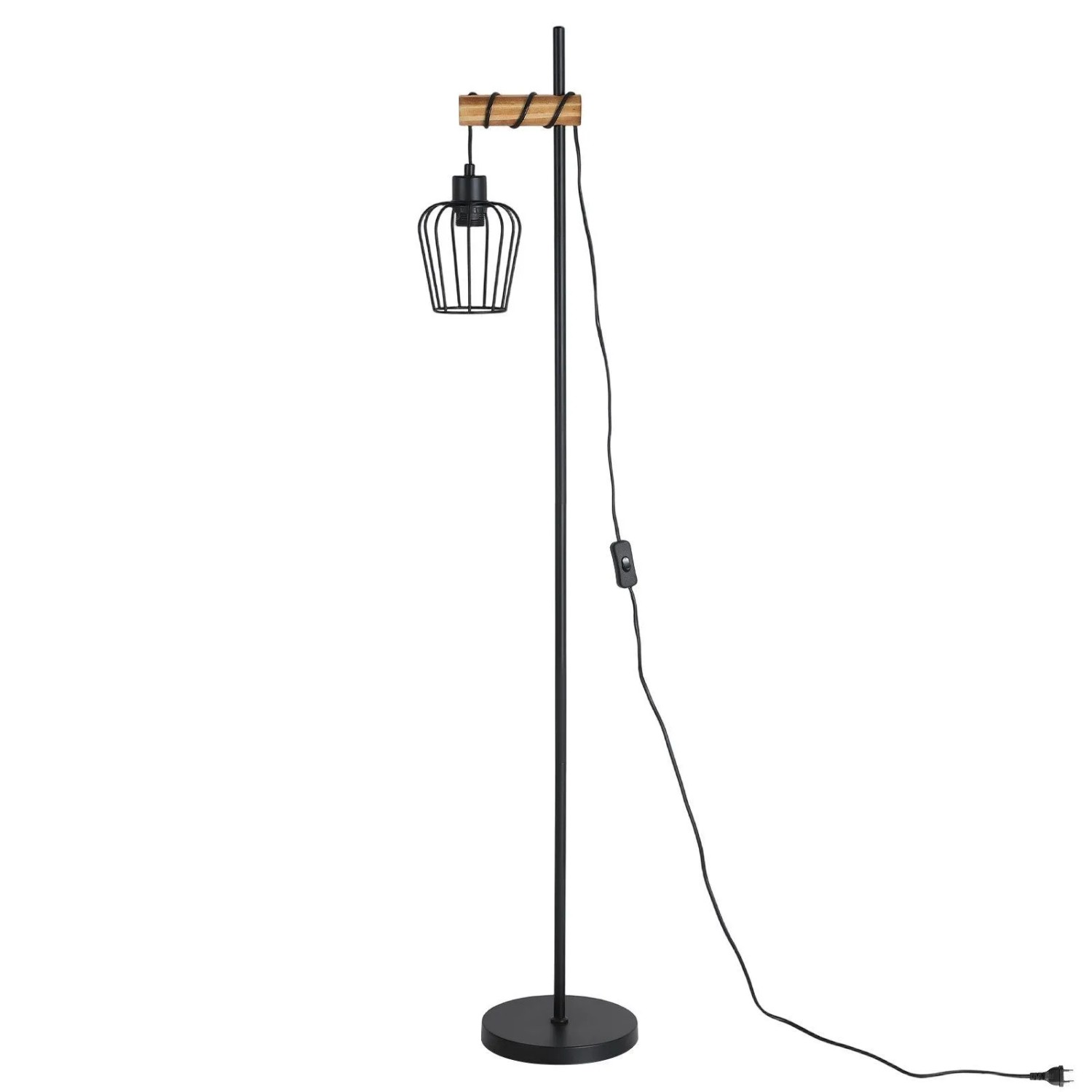 NETTLIFE Stehlampe aus Holz L140cm Schwarz