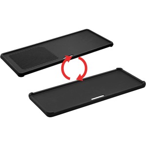 Enders® Gusswendeplatte 1/3 für Chicago 3 Gasgrill, Grillutensil mit glatter und geriffelter Seite.