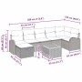 vidaXL Gartenmöbel-Set, 8-teilig, schwarz, Poly Rattan, mit Maßen. Ideal für Terrasse und Garten.