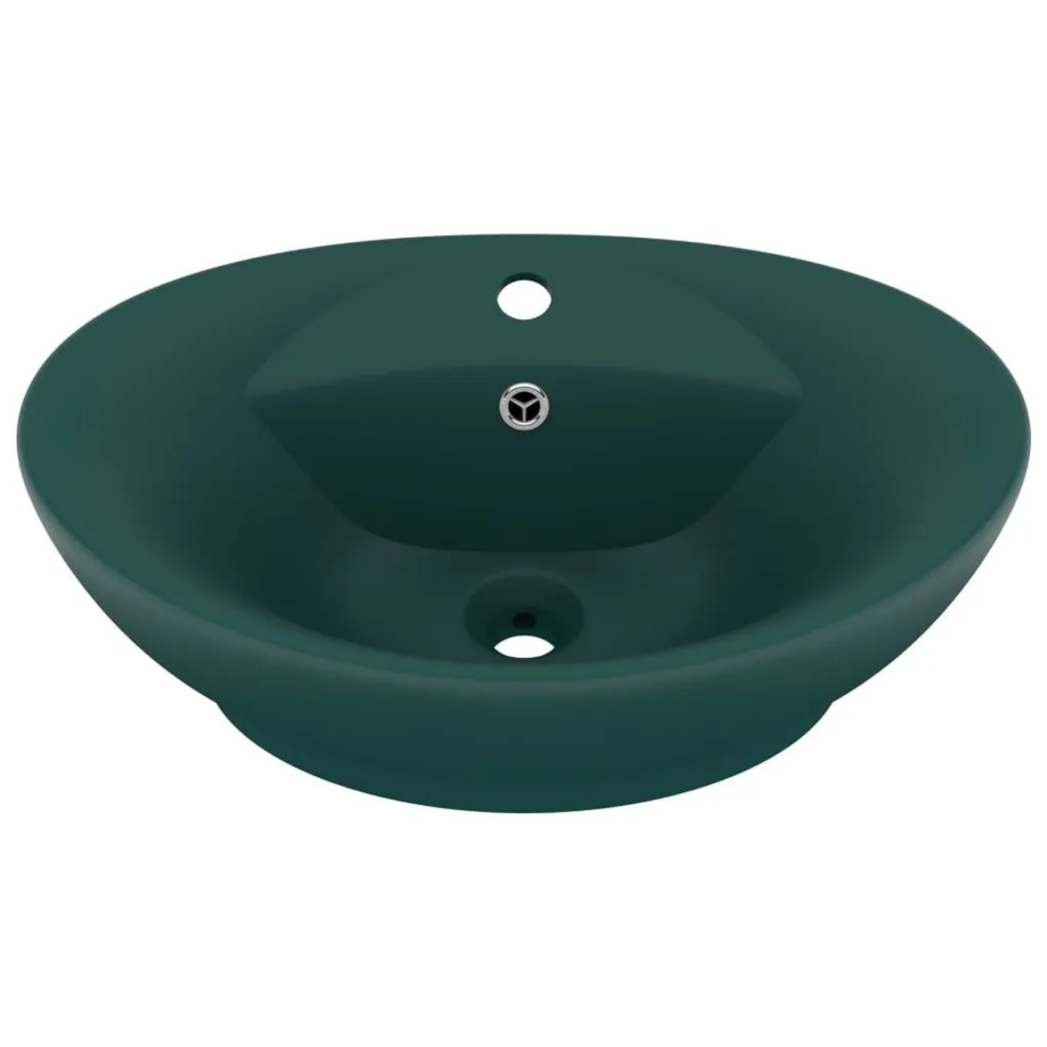 vidaXL Luxus-Waschbecken Überlauf Matt Dunkelgrün 58,5x39cm Keramik 146937 günstig online kaufen