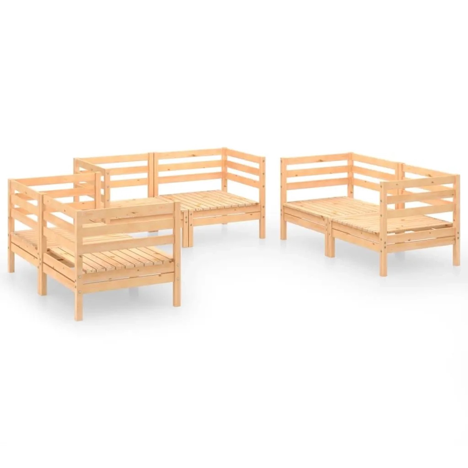 vidaXL 6-Tlg Garten-Lounge-Set Massivholz Kiefer 3082582