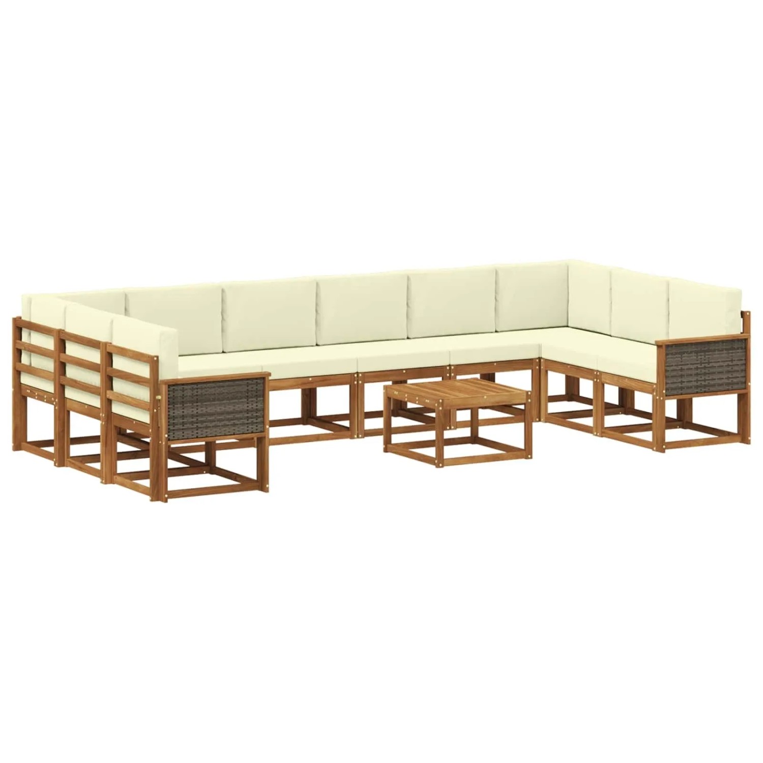 vidaXL Outdoor-Sofagarnitur mit Kissen 11 Stk Massivholz Akazie 3385586