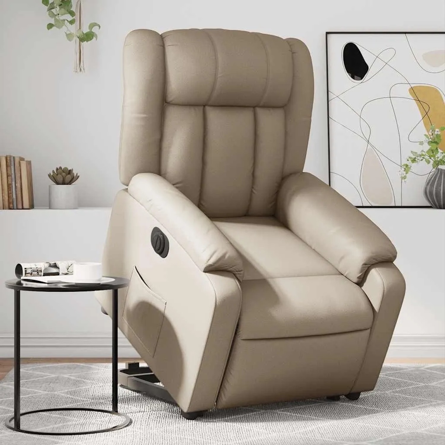 vidaXL Relaxsessel mit Aufstehhilfe Elektrisch Cappuccino Kunstleder 3205284_2