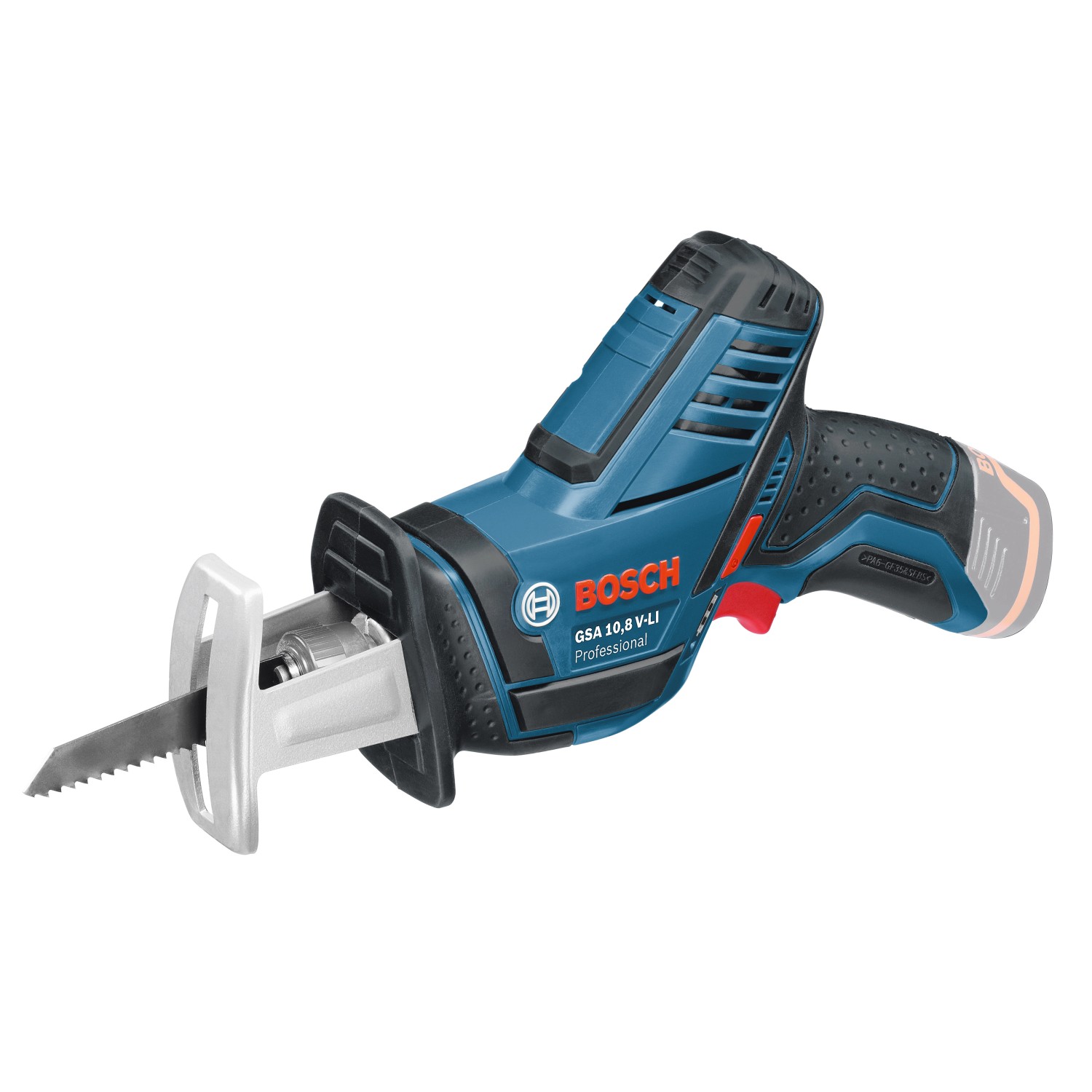 Bosch Professional Akku-Säbelsäge GSA 12 V-14 Solo, blaue Akku-Stichsäge mit Sägeblatt.