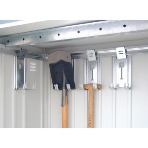 Biohort Gerätehalter, 4 Stück, feuerverzinkt, zur Aufbewahrung von Gartengeräten im Gerätehaus.