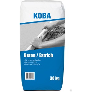 Sack KOBA Betonestrich 30 kg, Trockenmörtel für Innen- und Außenbereich.