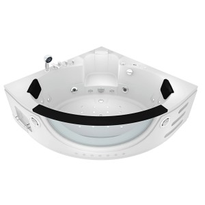 AquaVapore Eck-Whirlpool W06H-TH-SC, 152x152cm, mit Handbrause und Nackenkissen.