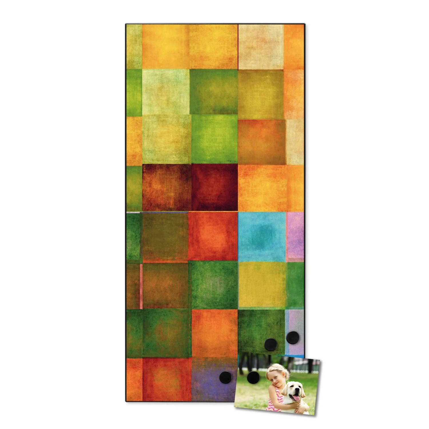 Banjado Magnettafel 37x78cm mit Farbkasten-Motiv, inkl. Magnete. Wanddekoration für Büro und Zuhause.