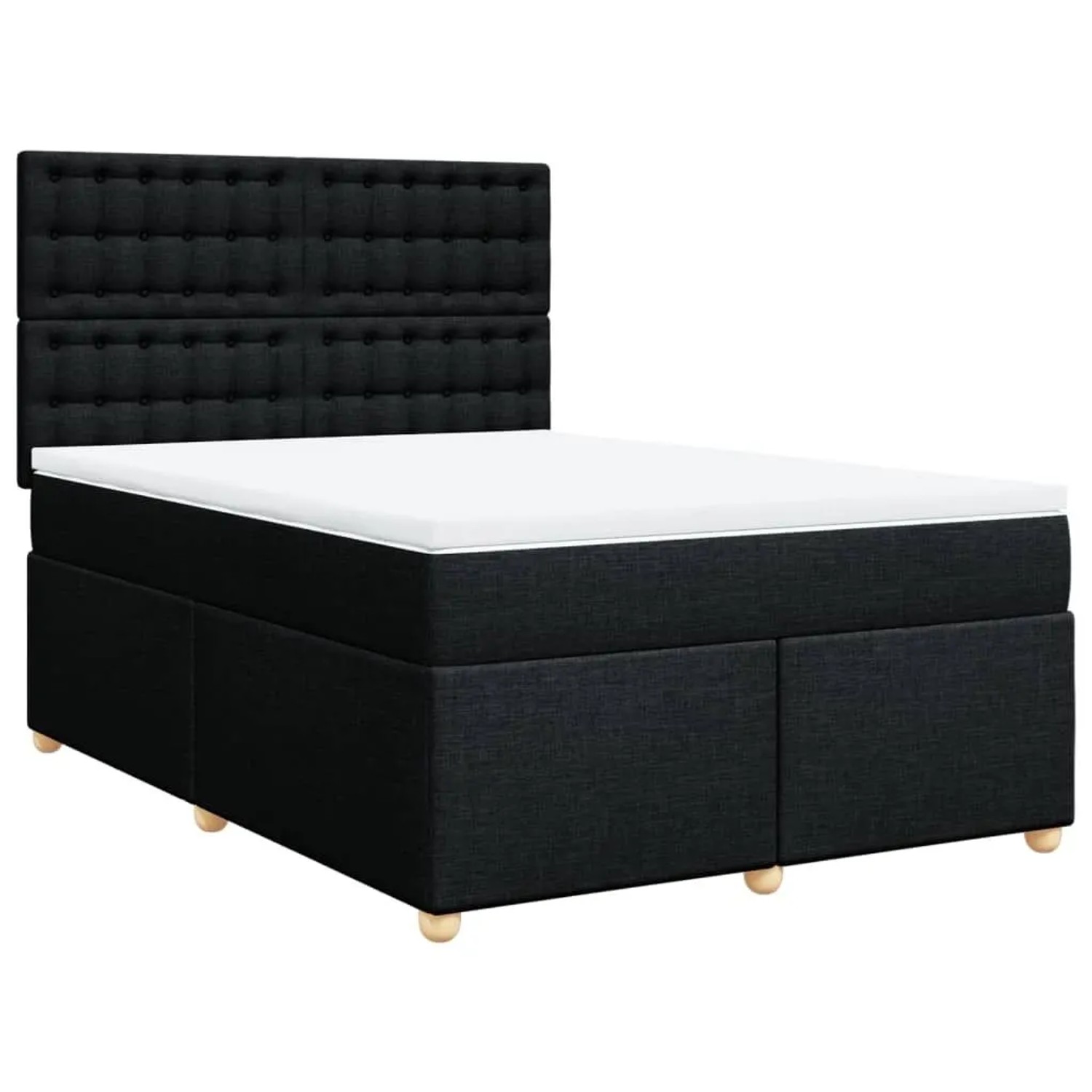 vidaXL Boxspringbett mit Matratze Schwarz 140x190 cm Stoff 3291291 günstig online kaufen