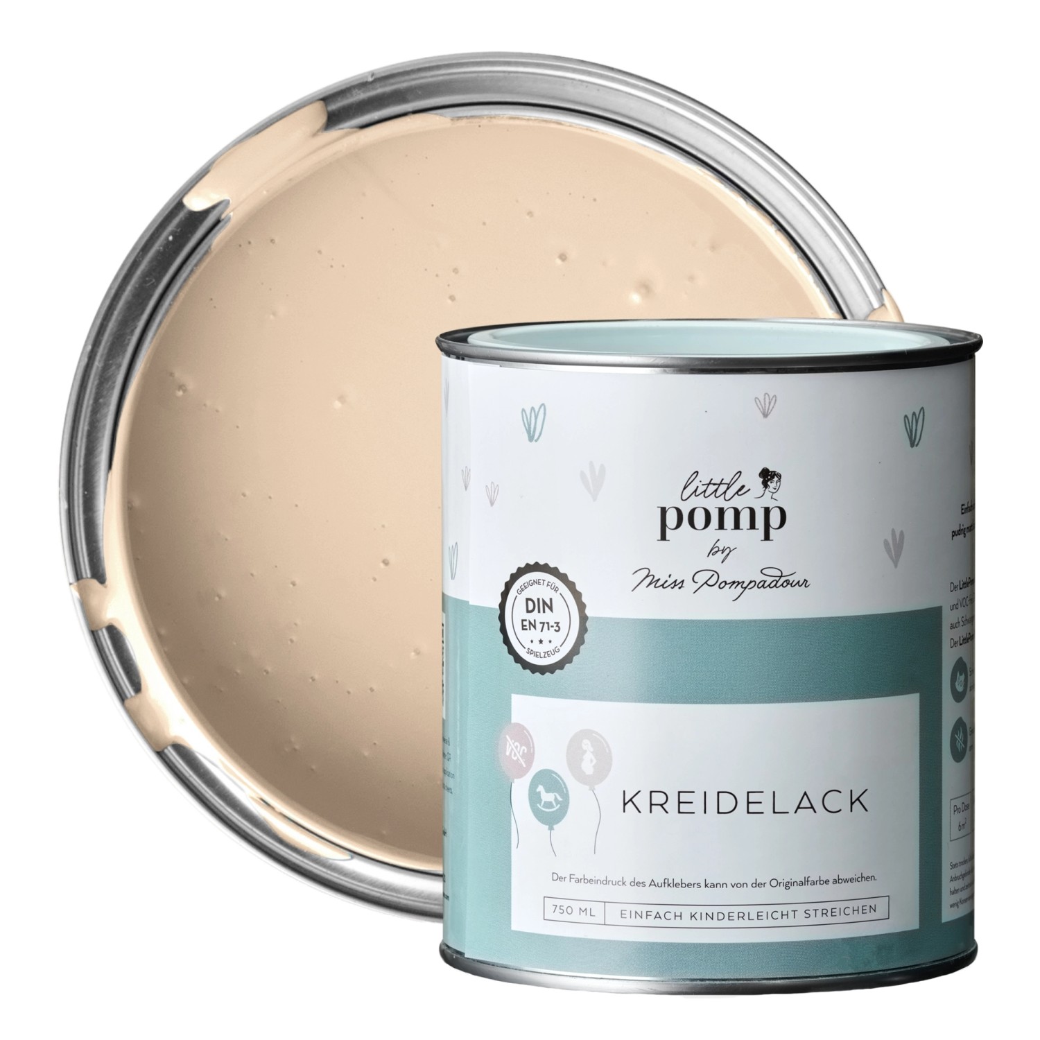 MissPompadour Kreidefarbe für Möbel Apricot & Heiter 750ml Geruchsarme Möbelfarbe Innen