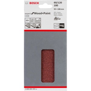 Bosch Schleifblatt-Set, 93x186mm, Körnung 60/120/180, für Schwingschleifer.
