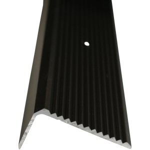 Treppenwinkelprofil, 40x20 mm, Bronze, 1000 mm, eloxiertes Aluminium, geriffelte Oberfläche.