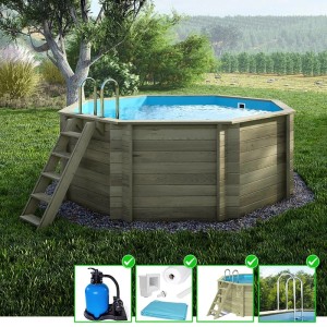 ALTANKA Holzpool Coral 3,25x3,25 Höhe 1,18 m Freistehend BAS7301OSP