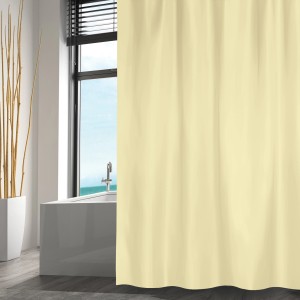 Gelber MSV Duschvorhang aus Polyester, 180x200 cm, im Badezimmer.