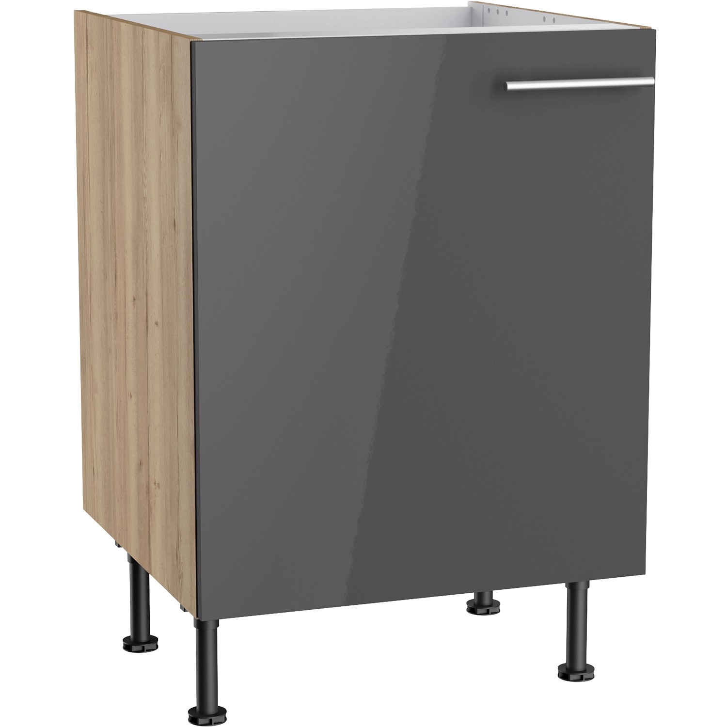 Optifit Spülenunterschrank Jonte984 60 cm x 87 cm x 58,4 cm Anthrazit-Wilde günstig online kaufen